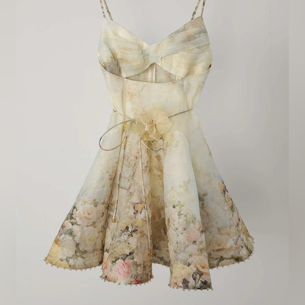 Zimmermann Cream Floral Mini Dress